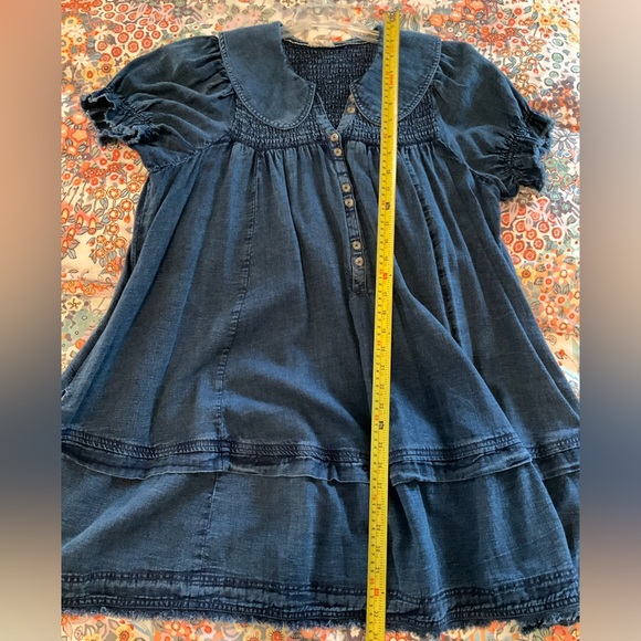 Anthropologie The Katie collared, button front mini dress in denim - Picture 3 of 5